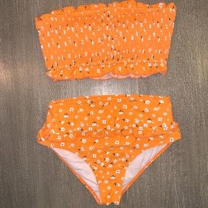 Orange Swim Suit. High Rise Bottoms. NWOT Amazon